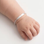 Bracelet Identit&eacute; Euphenia Maille Bismark Or Blanc - Bracelets Communion Enfant | Histoire d&rsquo;Or