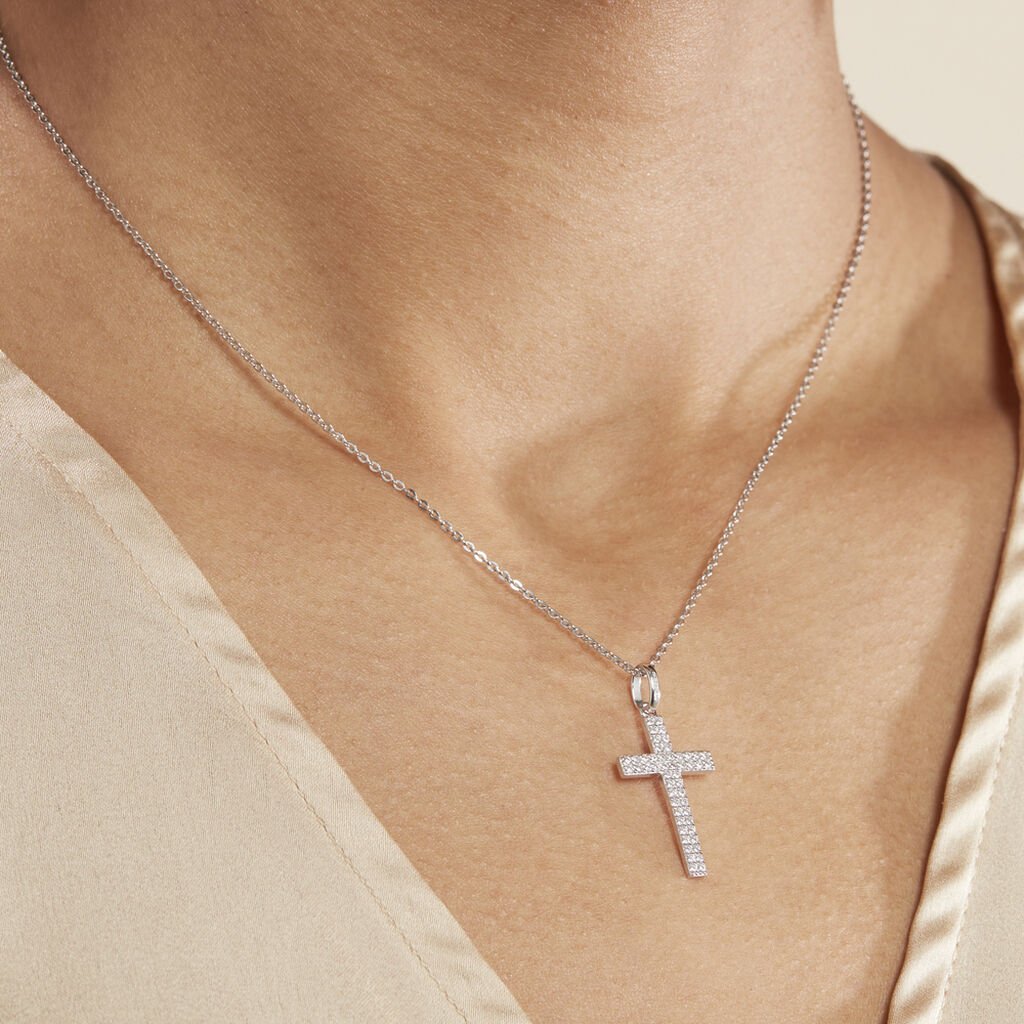 Collier Carola Argent Blanc Oxyde De Zirconium - Colliers fantaisie Femme | Histoire d’Or