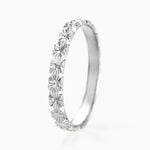 Alliance Fleur Diamantee Ruban Plat Or Blanc - Alliances Unisex | Histoire d&rsquo;Or