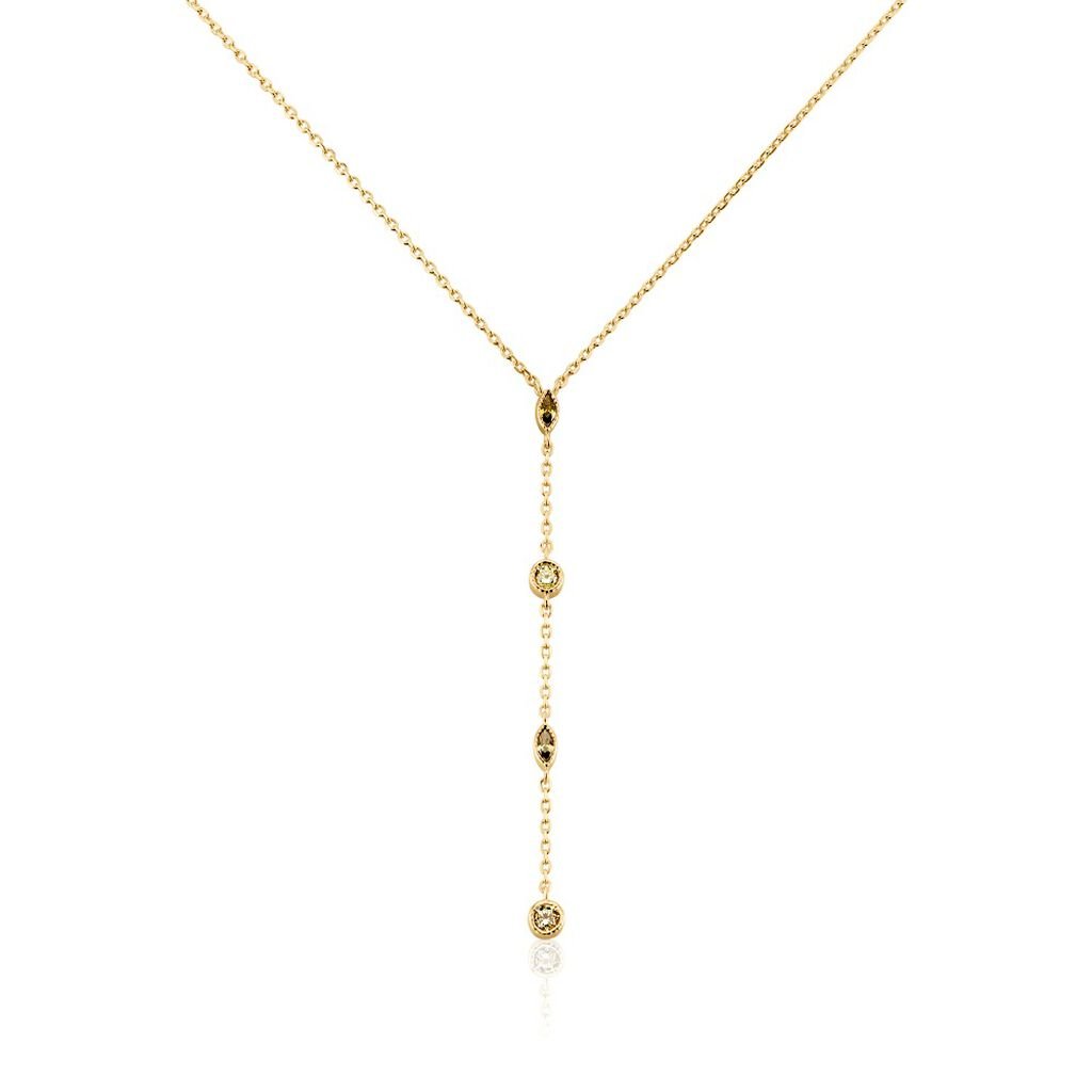 Collier Angelica Plaque Or Jaune Oxyde De Zirconium - Colliers Femme | Histoire d&rsquo;Or