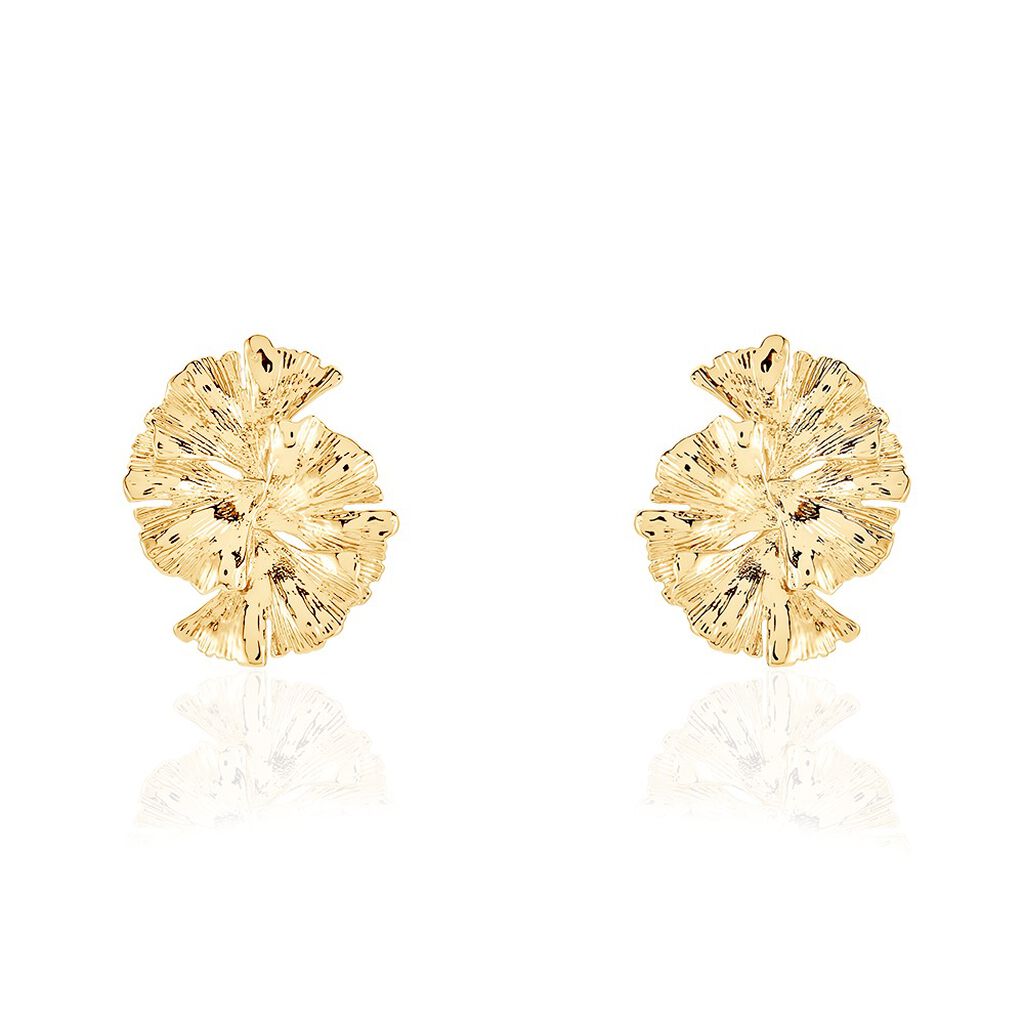 Boucles D'oreilles Puces Organic Plaqué Or Jaune - Clous d'oreilles Femme | Histoire d’Or