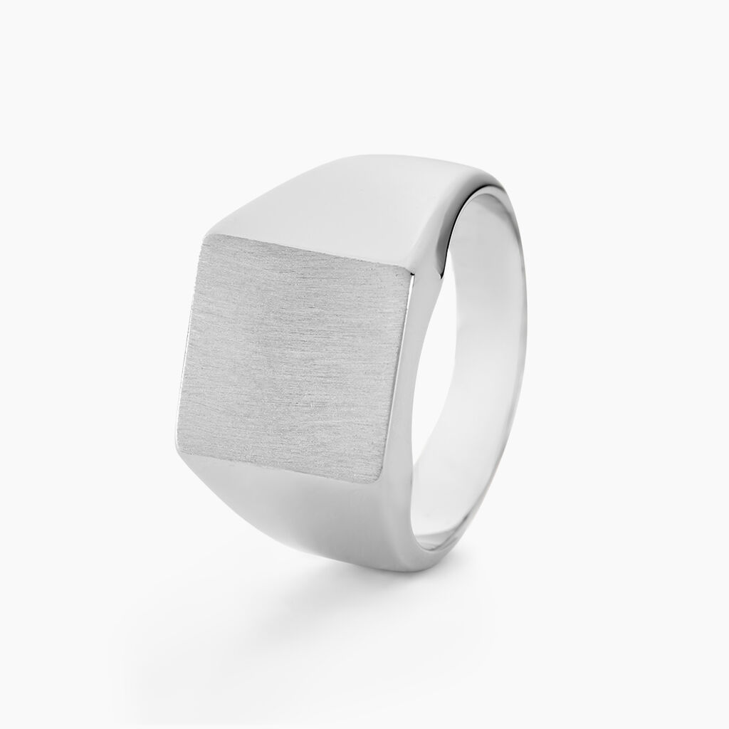 Chevalière Gaspare Argent Blanc - Chevalières Homme | Histoire d’Or