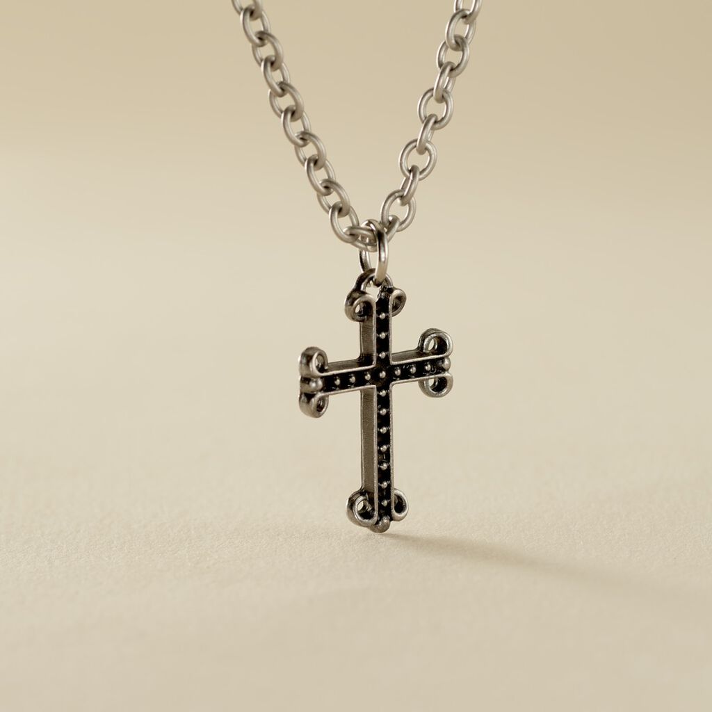 Collier Jodoc Acier Blanc - Bijoux sans pierre Homme | Histoire d&rsquo;Or