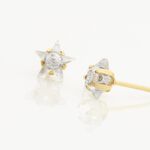 Boucles D'oreilles Puces Elais Etoile Or Jaune Oxyde De Zirconium - Clous d'oreilles Femme | Histoire d&rsquo;Or