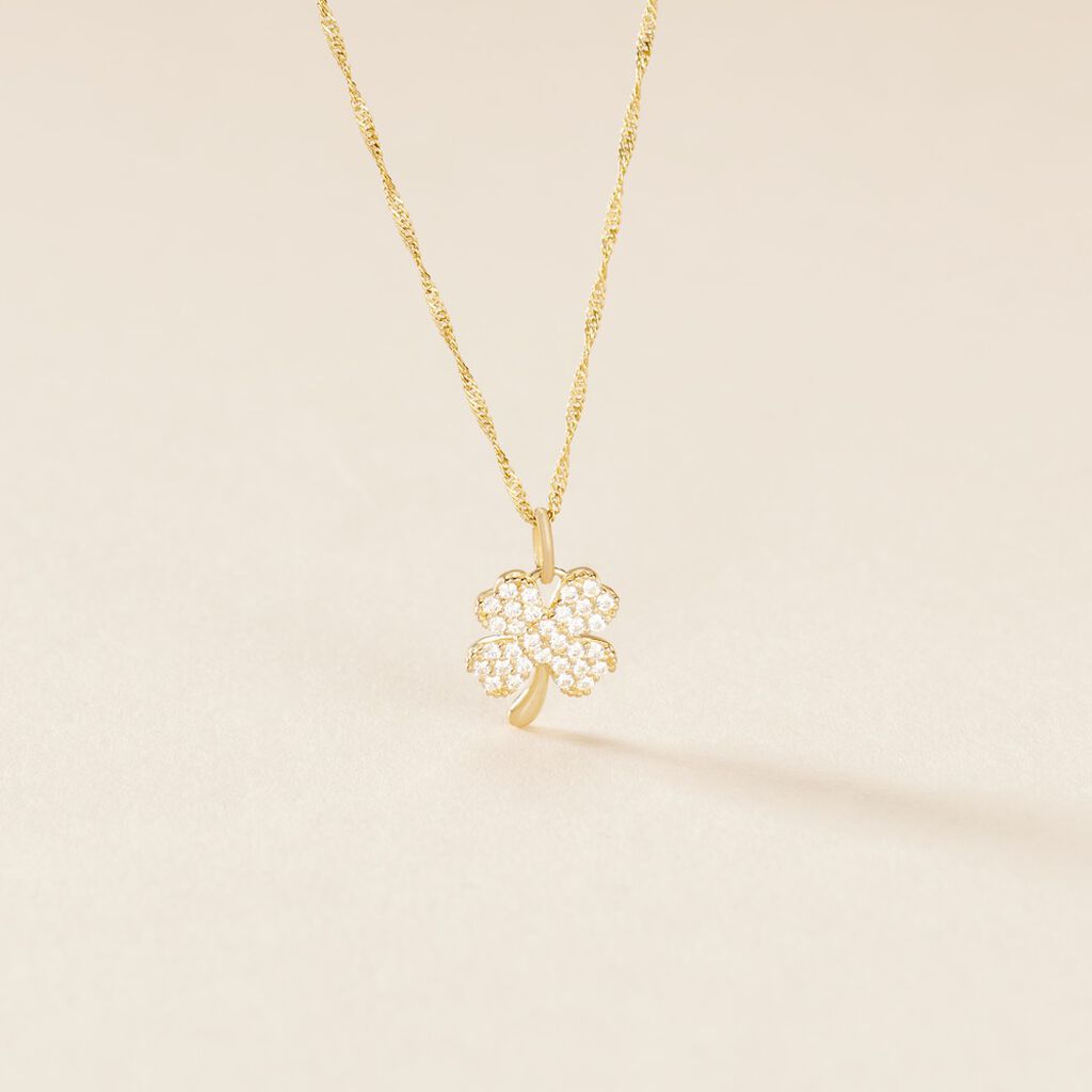 Pendentif Brewal Or Jaune Oxydes De Zirconium - Pendentifs Femme | Histoire d’Or