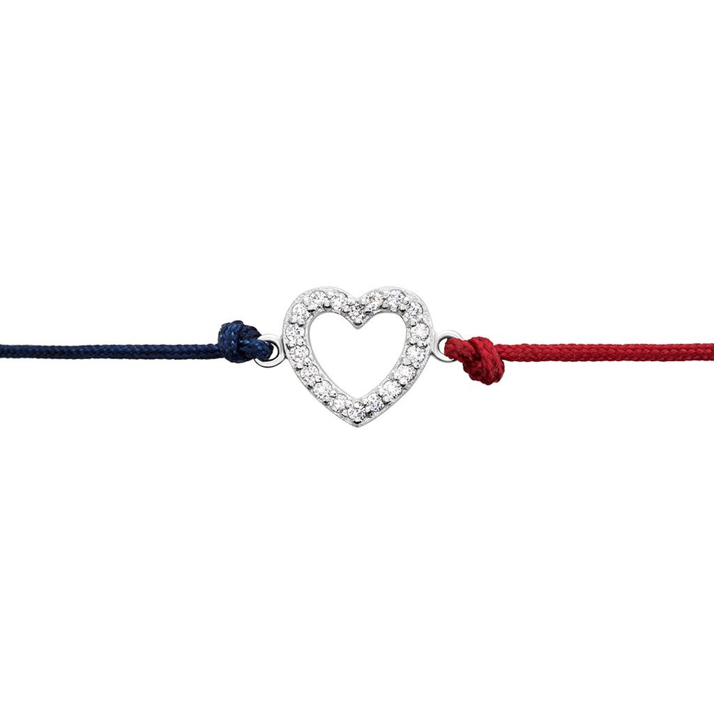 Bracelet French Twist Argent Blanc Oxyde De Zirconium - Bracelets cordon Femme | Histoire d&rsquo;Or