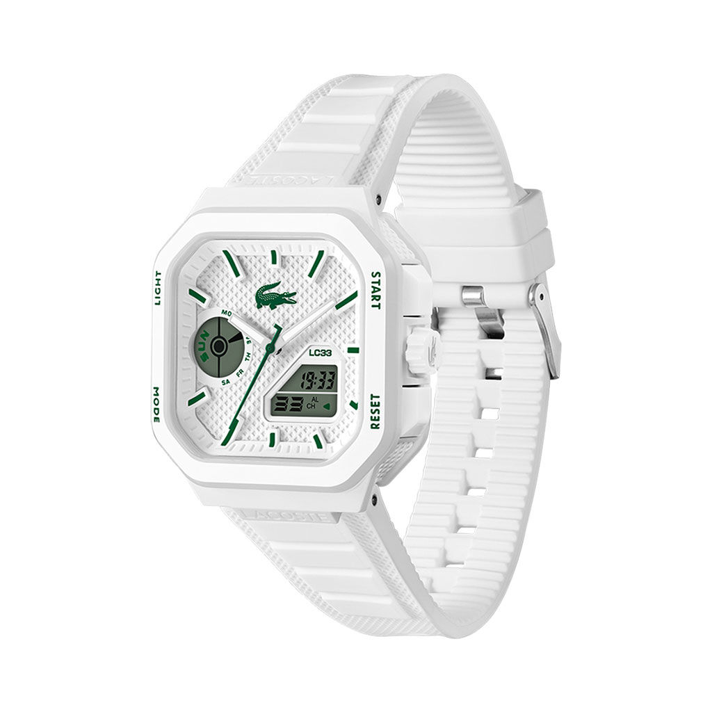 Montre Lacoste Lc33 Square Blanc - F&ecirc;te des p&egrave;res Homme | Histoire d&rsquo;Or