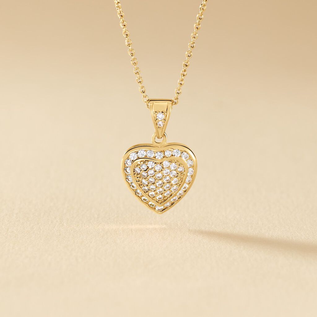 Collier Rhadijaae Plaqu&eacute; Or Jaune Oxyde De Zirconium - Colliers Femme | Histoire d&rsquo;Or