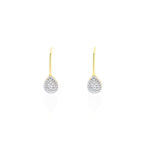 Boucles D'oreilles Pendantes Ursanne Or Jaune Diamants - Boucles d'oreilles pendantes Femme | Histoire d&rsquo;Or