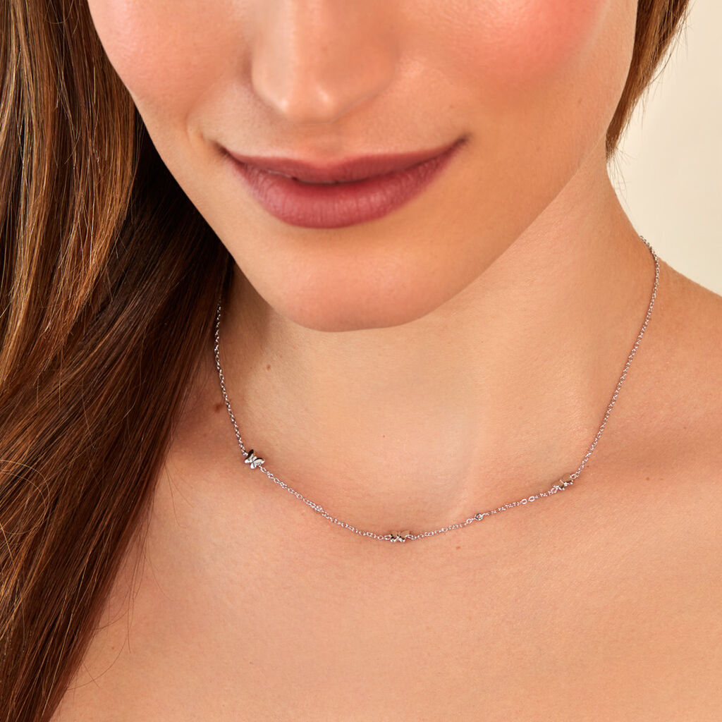 Collier Diep Argent Blanc Oxyde De Zirconium - Colliers fantaisie Femme | Histoire d’Or