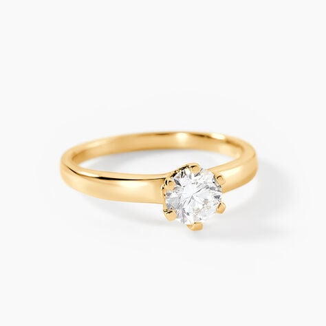 Bague Solitaire Or Jaune Diamant Synthetique - Bagues solitaires Femme | Histoire d&rsquo;Or