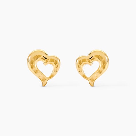 Boucles D'oreilles Puces Anne-maudae Coeurs Or Jaune - Clous d'oreilles Femme | Histoire d&rsquo;Or