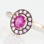 Bague Leona Or Rose Rubis Et Saphir Et Diamant - Bagues solitaires Femme | Histoire d&rsquo;Or