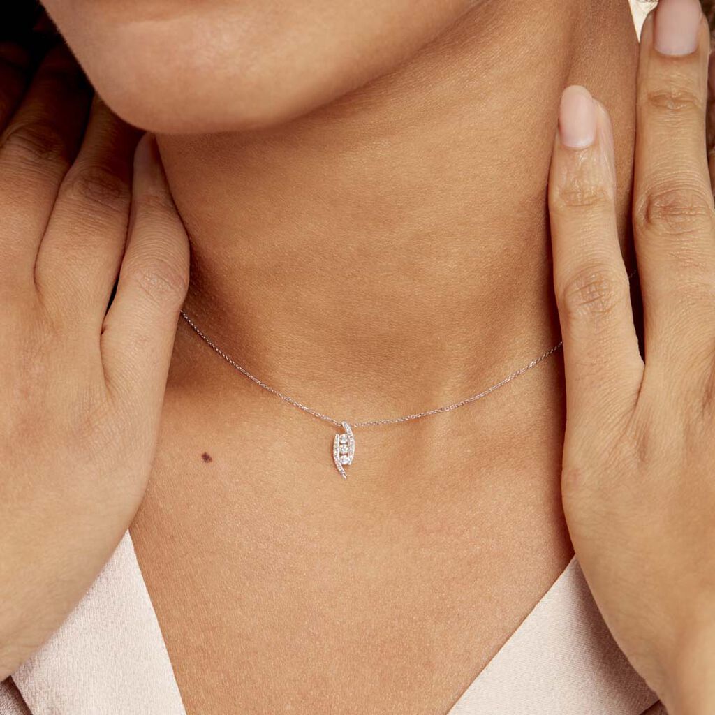Collier Eternite Or Blanc Diamant - Colliers Femme | Histoire d’Or