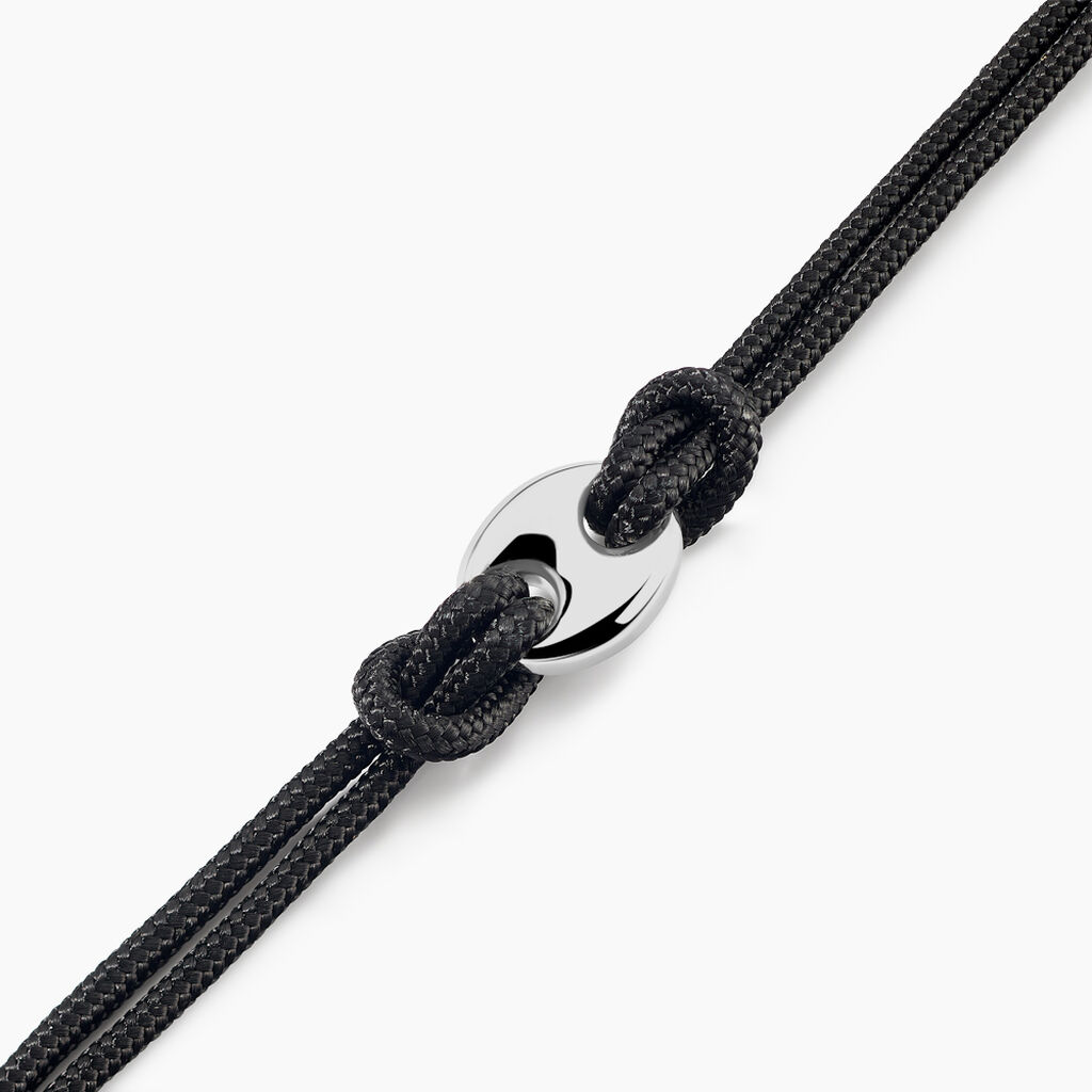 Bracelet Fabrice Acier Blanc - Bracelets cordon Homme | Histoire d&rsquo;Or