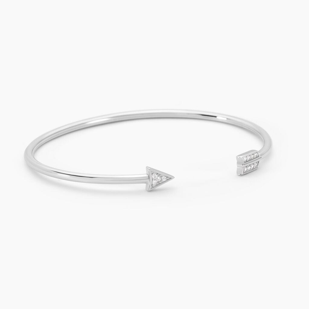 Bracelet Jonc Danae Argent Blanc Oxyde De Zirconium - Bracelets joncs Femme | Histoire d&rsquo;Or