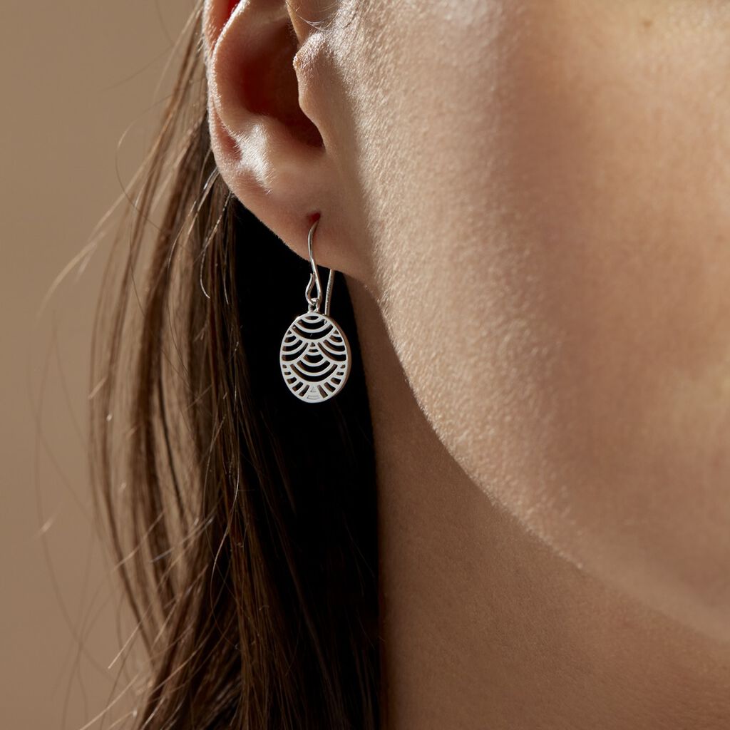 Boucles D'oreilles Pendantes Naelia Argent Blanc - Boucles d'oreilles fantaisie Femme | Histoire d’Or