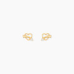 Boucles D'Oreilles Puces Basajaun Or Jaune Oxyde De Zirconium - Clous d'oreilles Femme | Histoire d&rsquo;Or