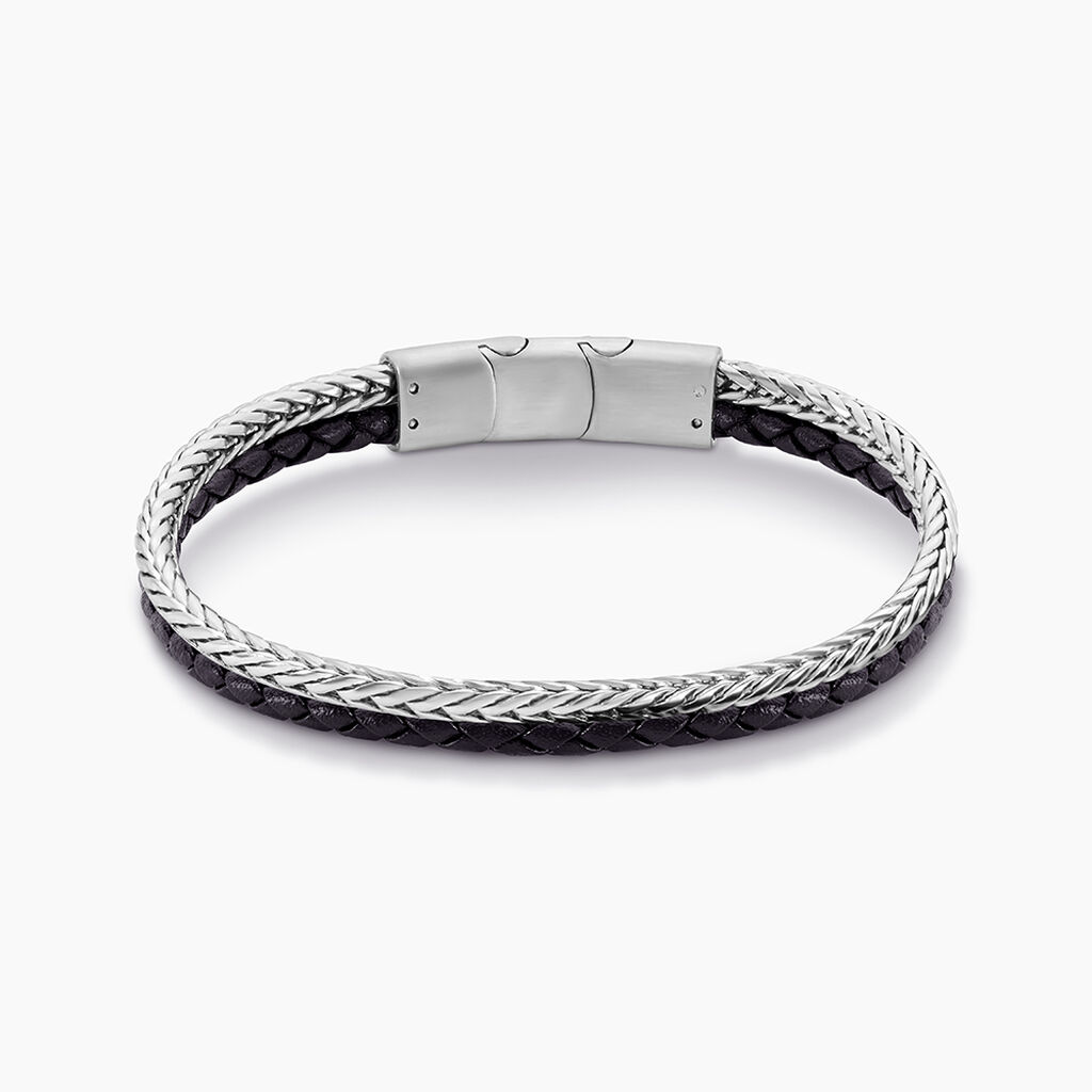 Bracelet Elio Acier Blanc - Bracelets cordon Homme | Histoire d&rsquo;Or