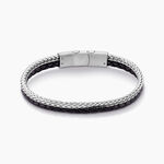 Bracelet Elio Acier Blanc - Bracelets cordon Homme | Histoire d&rsquo;Or