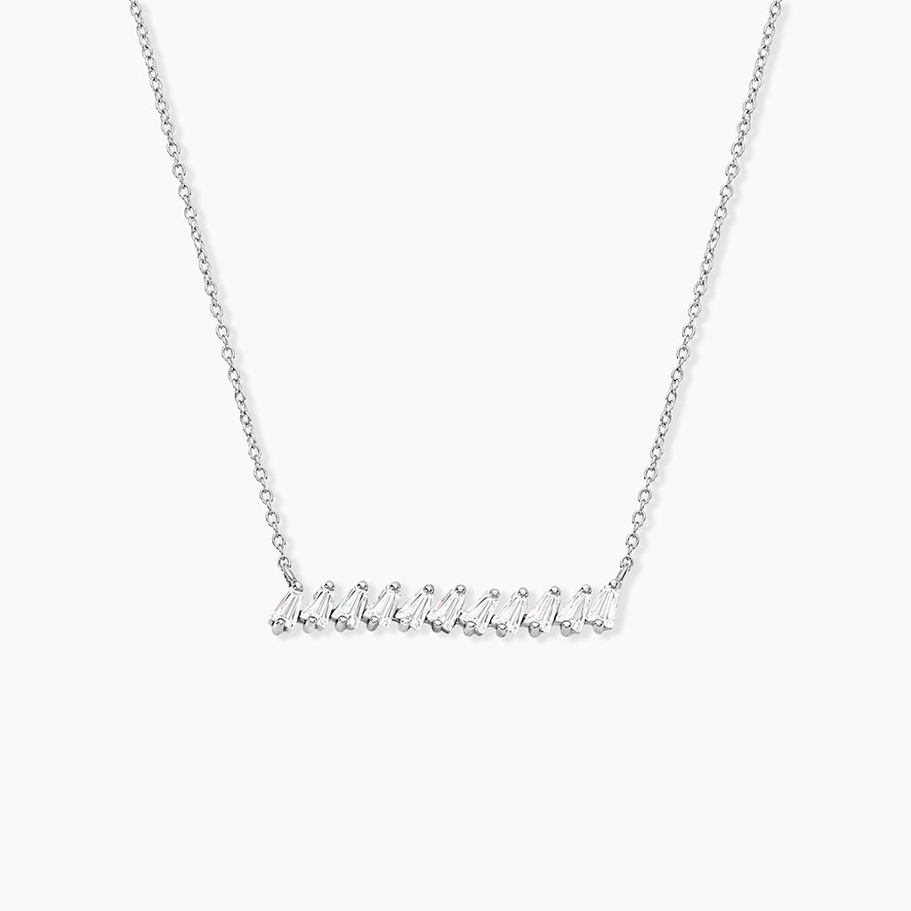 Collier Argent Blanc Joceius Oxydes De Zirconium - Colliers fantaisie Femme | Histoire d&rsquo;Or