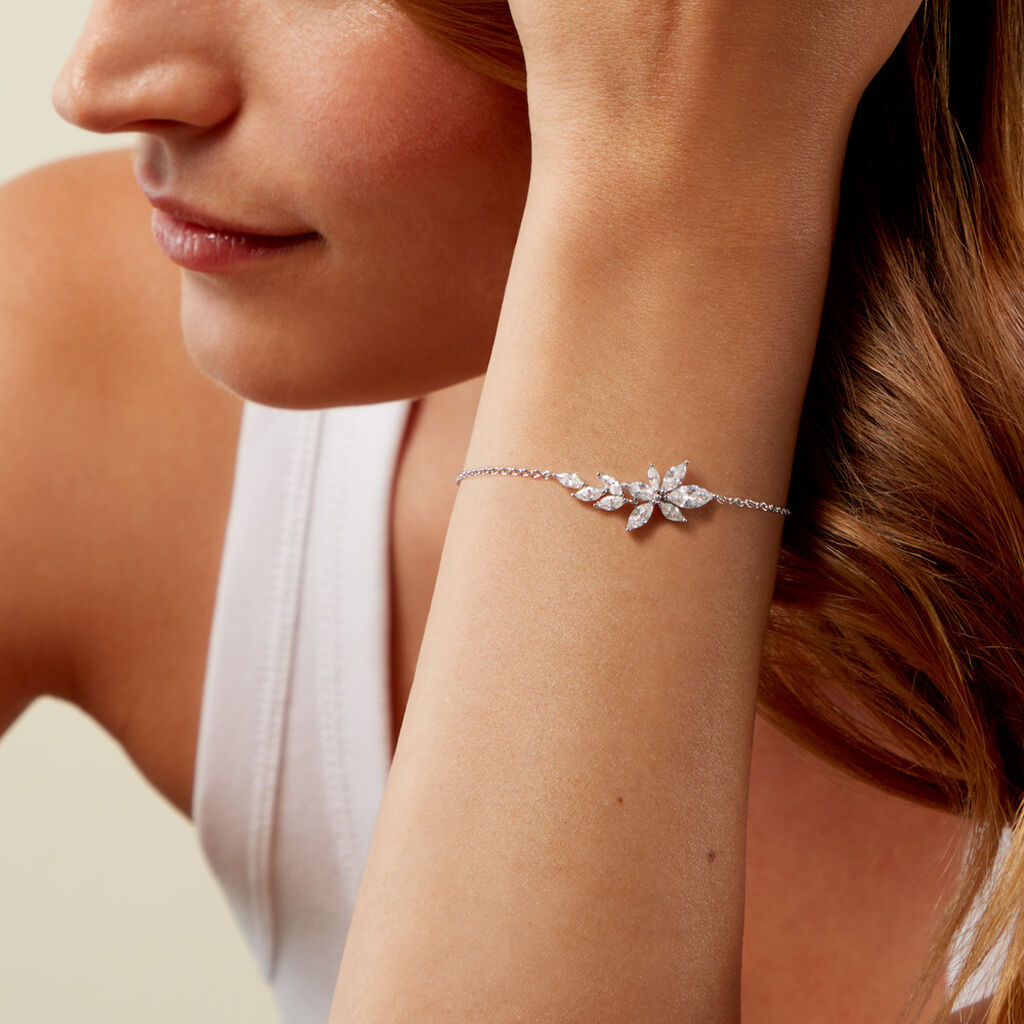 Bracelet Glow Up Argent Blanc Oxyde De Zirconium - Bracelets Femme | Histoire d&rsquo;Or