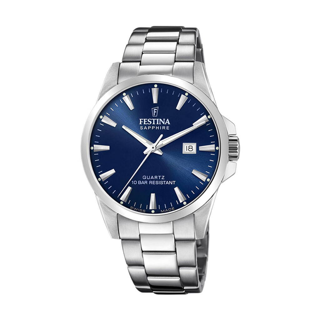 Montre Festina Swiss Made 41 Bleu London - Montres suisses Homme | Histoire d&rsquo;Or