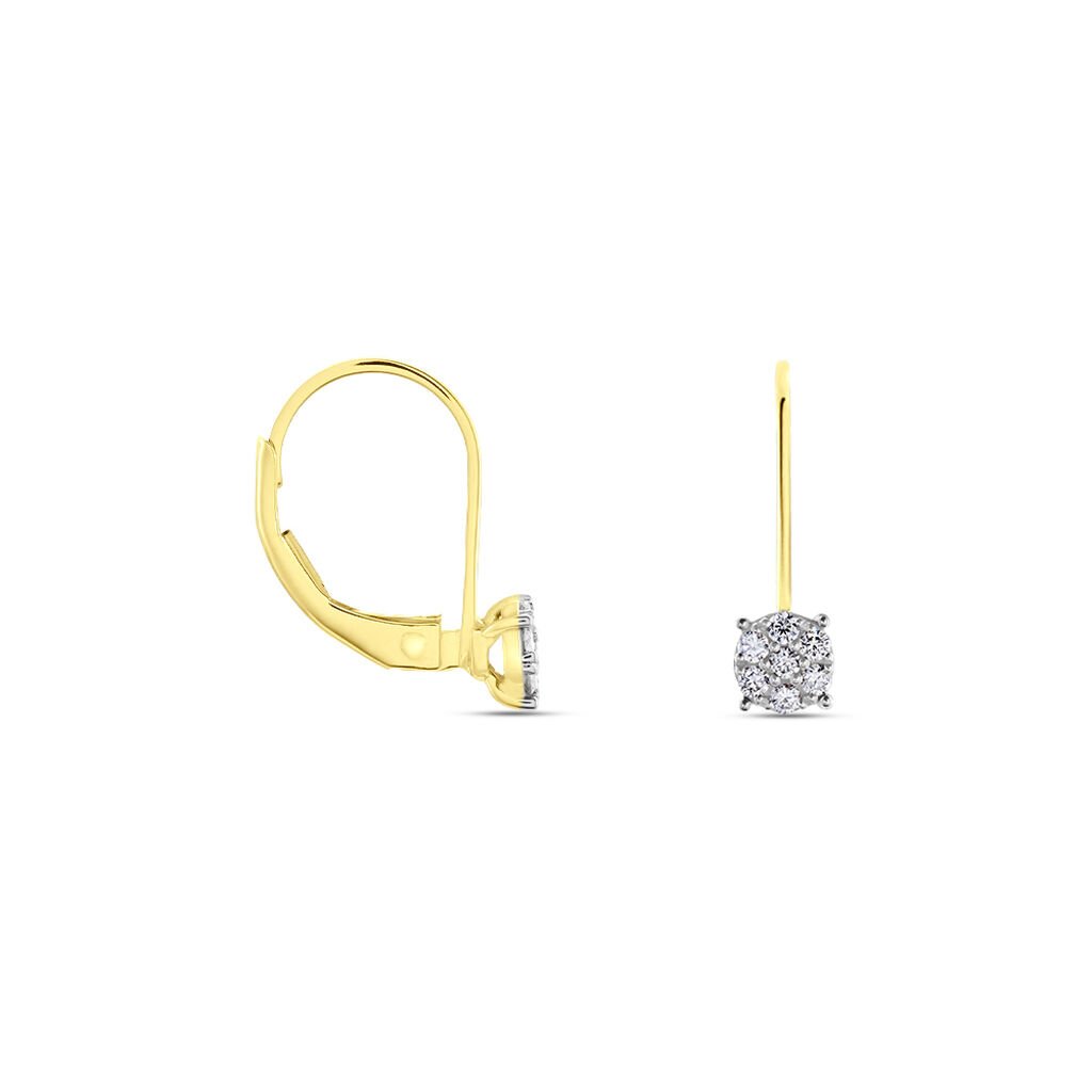 Boucles D'oreilles Pendantes Or Jaune Jonelle Diamants - Boucles d'oreilles pendantes Femme | Histoire d&rsquo;Or