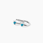 Cr&eacute;oles Ocean Argent Blanc Turquoise - Boucles d'oreilles cr&eacute;oles Femme | Histoire d&rsquo;Or