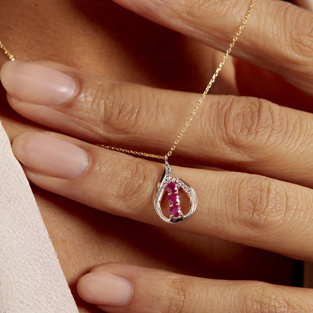 Collier Aurora Or Jaune Rubis Et Diamant - Colliers Femme | Histoire d’Or