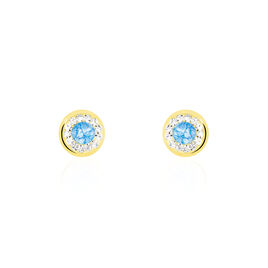 Boucles D'oreilles Amazone Or Jaune Email Strass - Clous d'oreilles Femme | Histoire d’Or