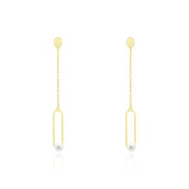 Boucles D'oreilles Pendantes Or Jaune Lucasta Perle De Culture - Boucles d'oreilles pendantes Femme | Histoire d’Or