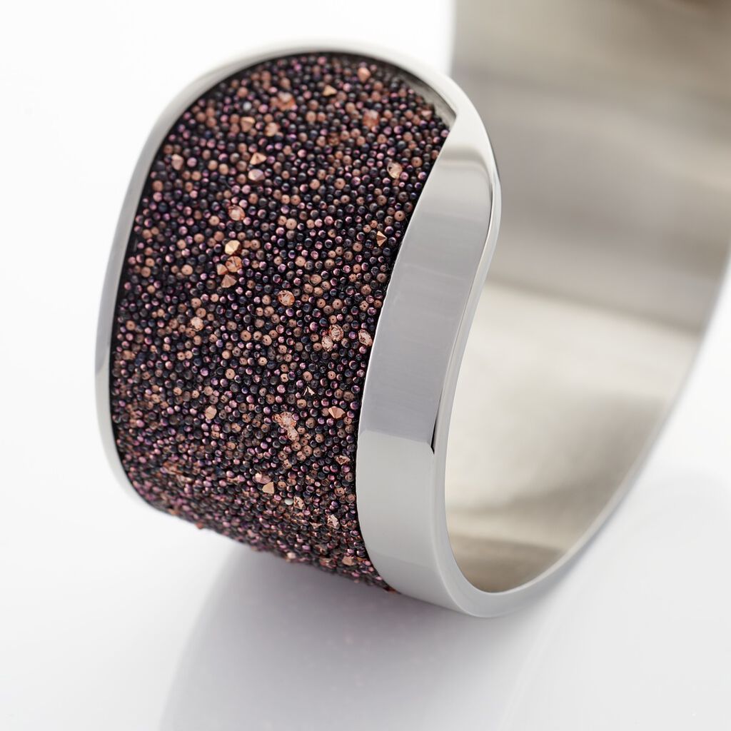 Bracelet Manchette Ouvert Acier Blanc Carron - Bracelets manchettes Femme | Histoire d&rsquo;Or