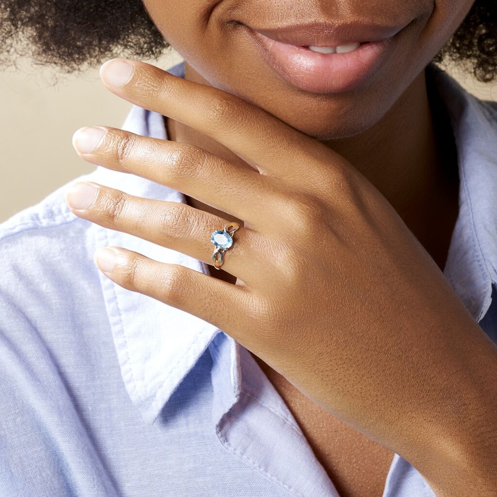 Bague Bonnie Or Bicolore Topaze - Bagues solitaires Femme | Histoire d’Or