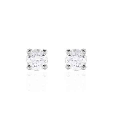 Boucles D'oreilles Puces Victoria Or Blanc Diamant - Clous d'oreilles Femme | Histoire d&rsquo;Or