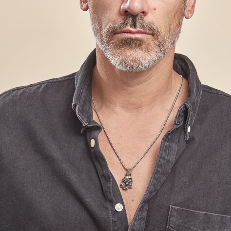Collier Acier Vieillit Tumberto - Colliers fantaisie Homme | Histoire d’Or