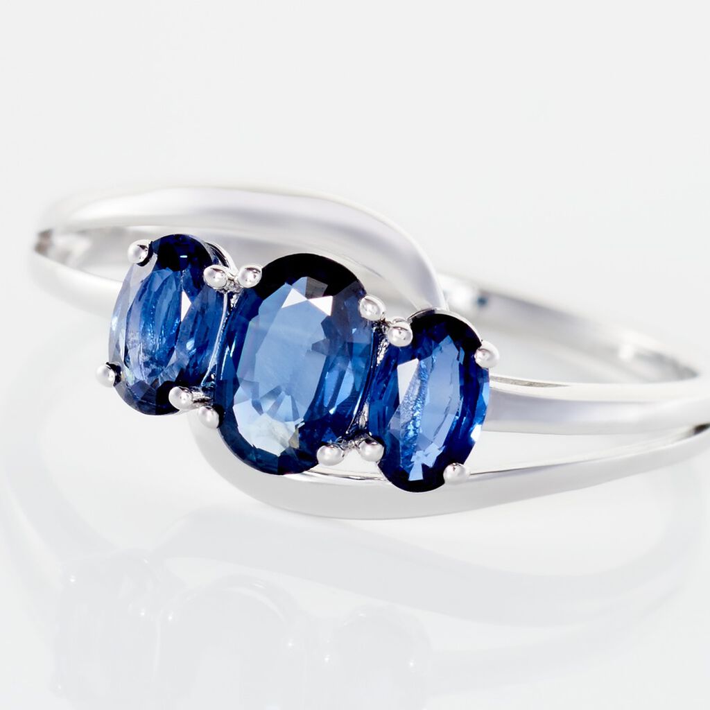Bague Or Blanc Jaire Saphir - Bagues avec pierre Femme | Histoire d’Or