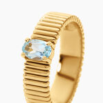 Bague Joany Argent Dor&eacute; A L'Or 750/1000 Topaze - Bagues solitaires Femme | Histoire d&rsquo;Or