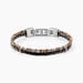 Bracelet Jourdan Cuir De Vache Noir Oeil De Tigre - Bracelets Homme | Histoire d&rsquo;Or