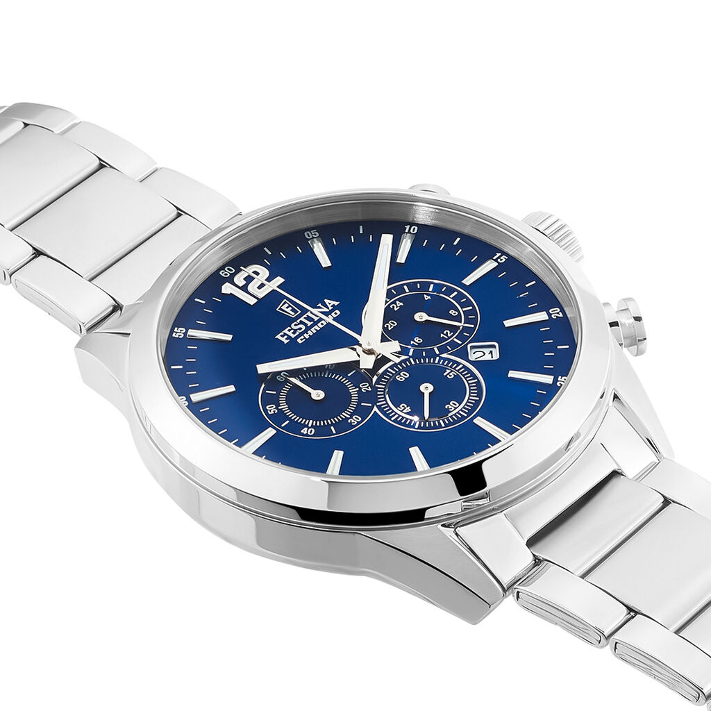 Montre Festina Timeless Chronograph Bleu - F&ecirc;te des p&egrave;res Homme | Histoire d&rsquo;Or