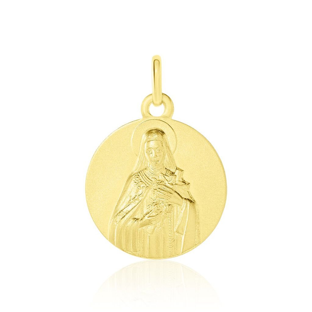 M&eacute;daille Or Jaune Sainte Th&eacute;r&egrave;se - Pendentifs Bapt&ecirc;me Famille | Histoire d&rsquo;Or