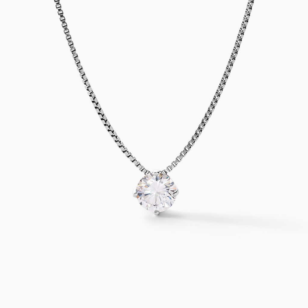 Collier Giulya Argent Blanc Oxyde De Zirconium - Colliers fantaisie Femme | Histoire d&rsquo;Or