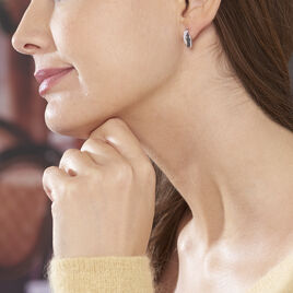Boucles D'oreilles Puces Oia Or Blanc Diamant - Clous d'oreilles Femme | Histoire d’Or