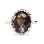 Bague Anna Or Jaune Quartz Et Diamant - Bagues solitaires Femme | Histoire d&rsquo;Or