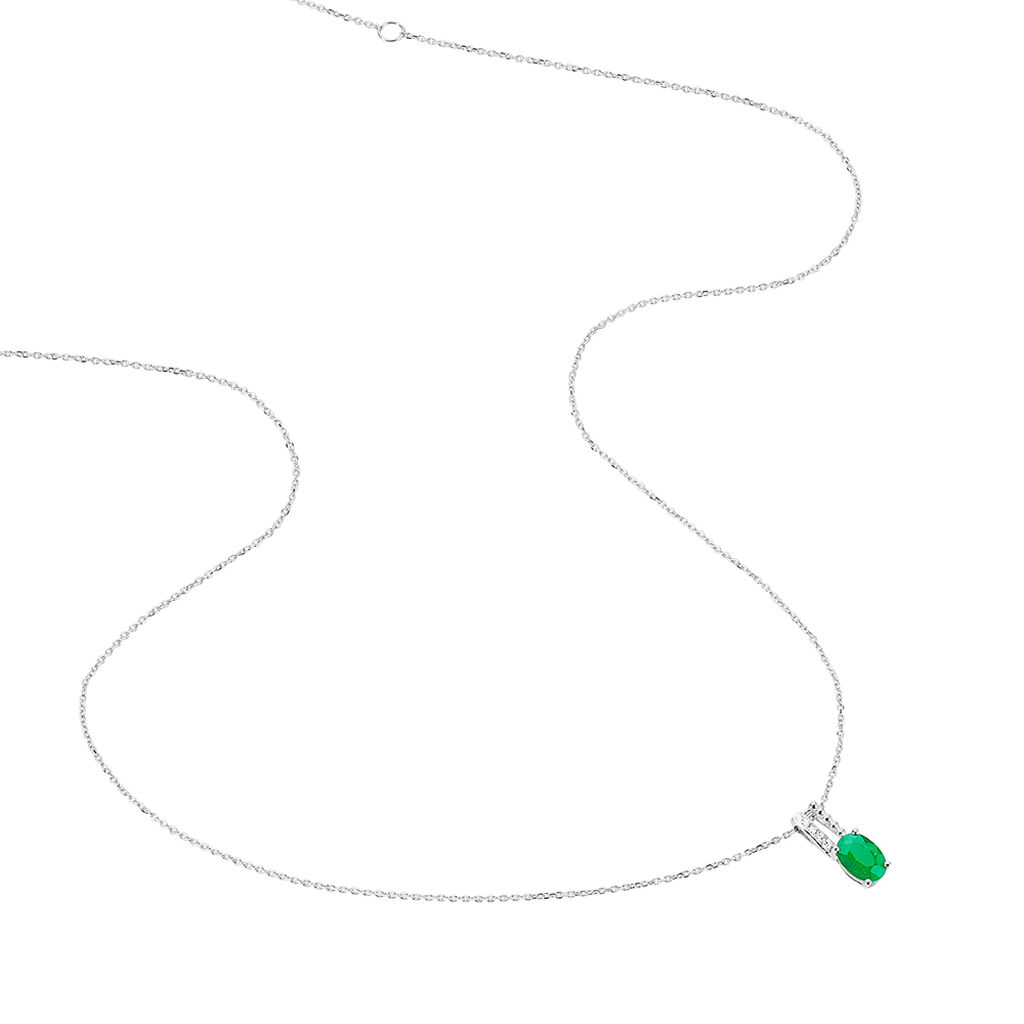 Collier Andrea Or Blanc Emeraude Et Diamant - Colliers Femme | Histoire d’Or