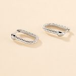 Cr&eacute;oles Oria Argent Blanc Oxyde De Zirconium - Boucles d'oreilles cr&eacute;oles Femme | Histoire d&rsquo;Or