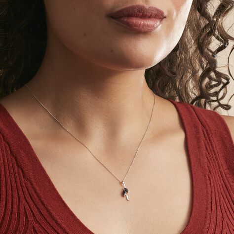 Collier Navette Or Blanc Saphir - Colliers Femme | Histoire d’Or