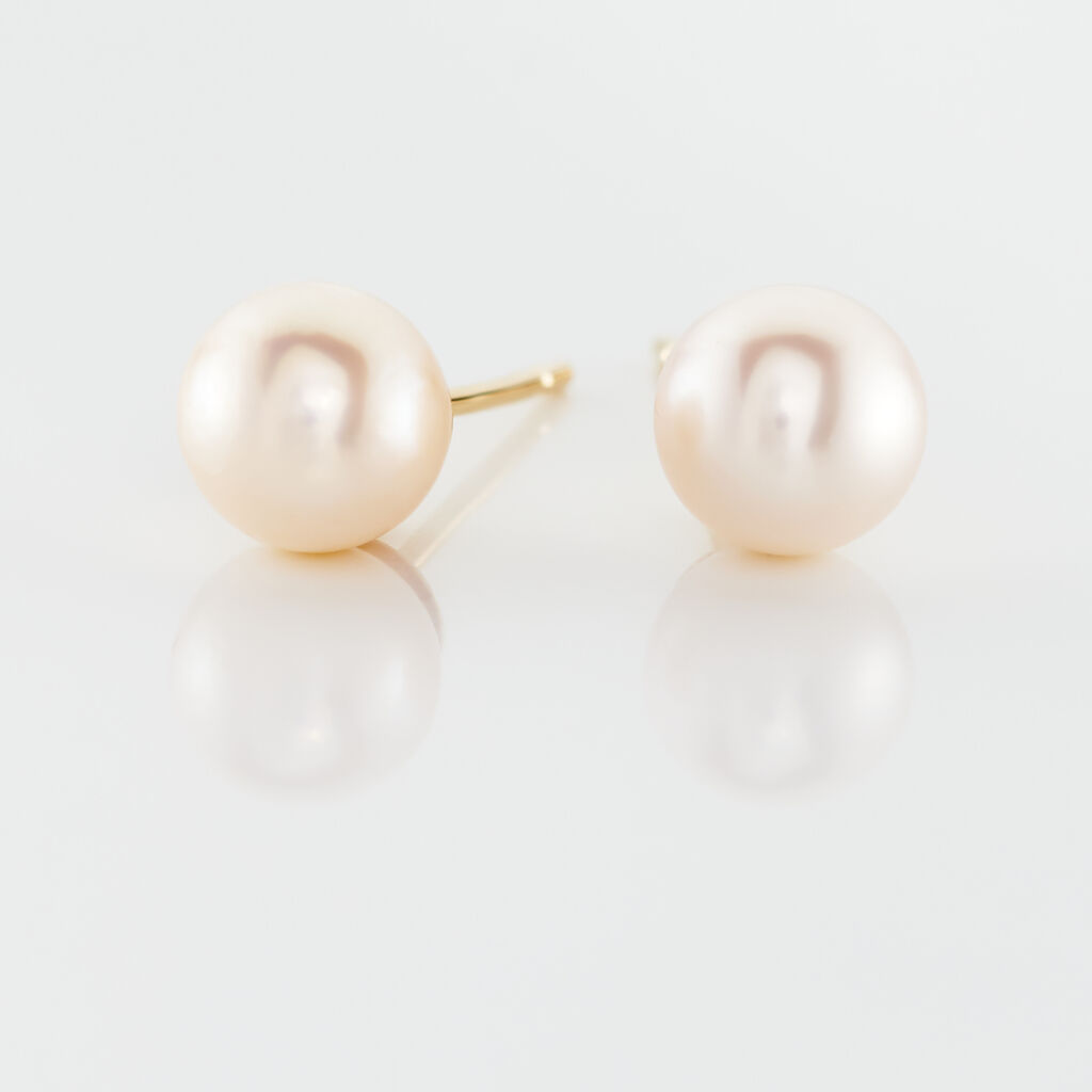 Boucles D'oreilles Suki Or Jaune Perle De Culture - Clous d'oreilles Femme | Histoire d’Or