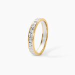 Alliance Grain De Folie Diamantee Ruban Plat Or Bicolore - Alliances Unisex | Histoire d&rsquo;Or