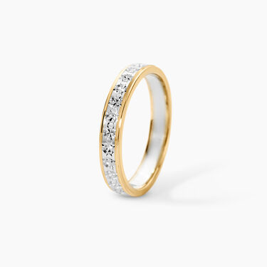 Alliance Grain De Folie Diamantee Ruban Plat Or Bicolore